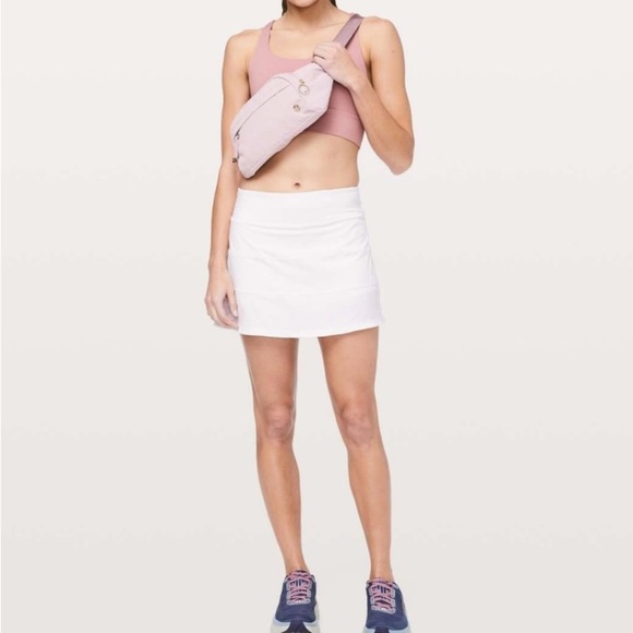 Rare Lululemon Pace Rival Skirt Shorts Tall 15” White -Size 4 Original Release - Picture 2 of 6